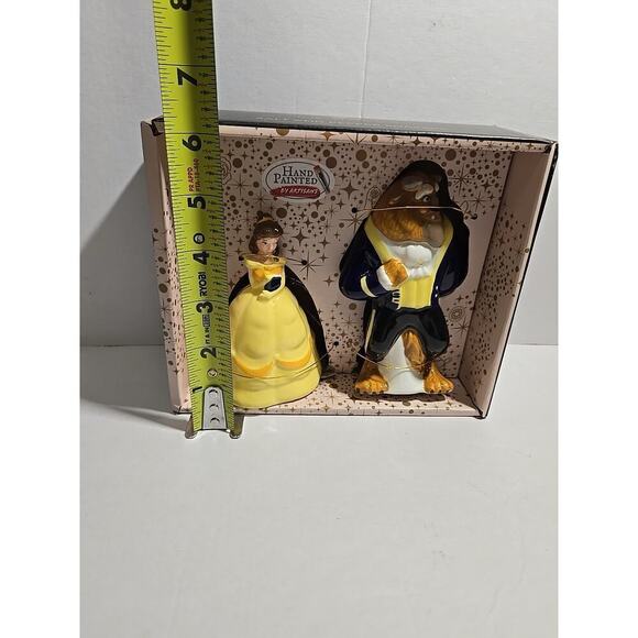 NEW Hand Painted Beauty and The Beast Salt and Pepper Shakers Set-Disney - Picture 7 of 9